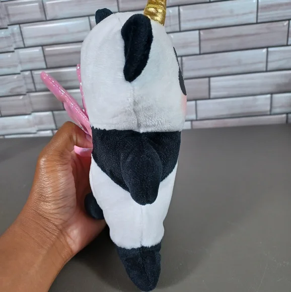 •8" Justice Pandacorn Plush Panda Bear Unicorn Stuffed Animal Toy Pink Wings - Picture 6 of 15